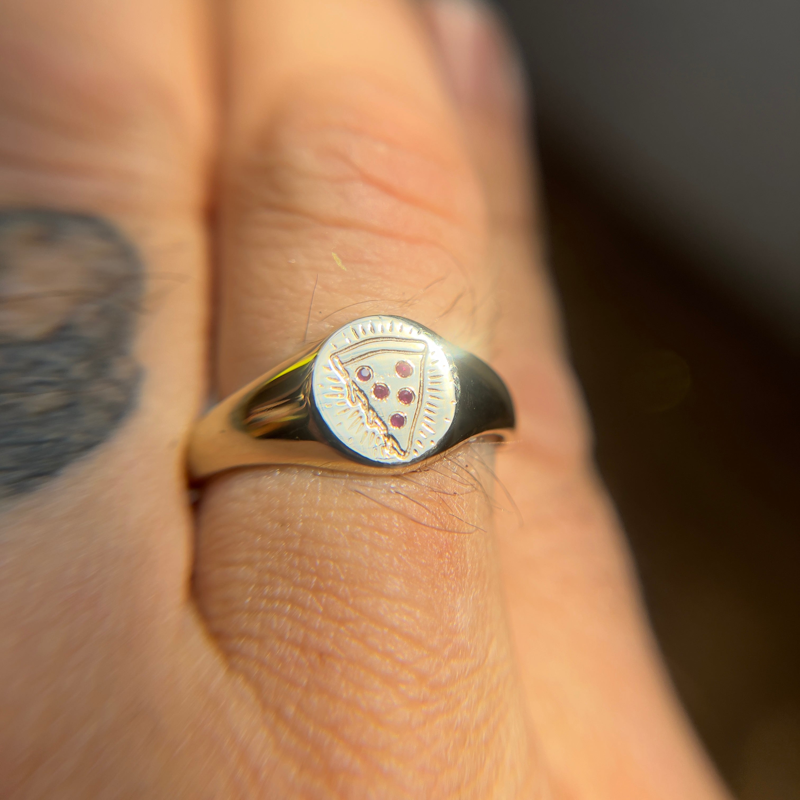 Silver Pizza Slice Coin Ring by Midnight Jo